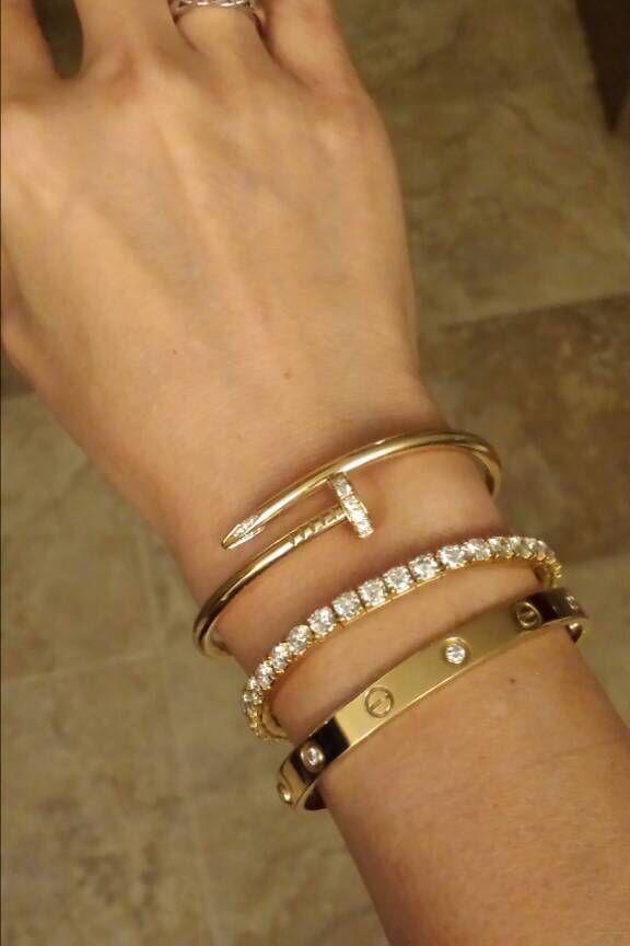 Pack Of Love Bangle And Cartier Nail With Tennis Bracelet