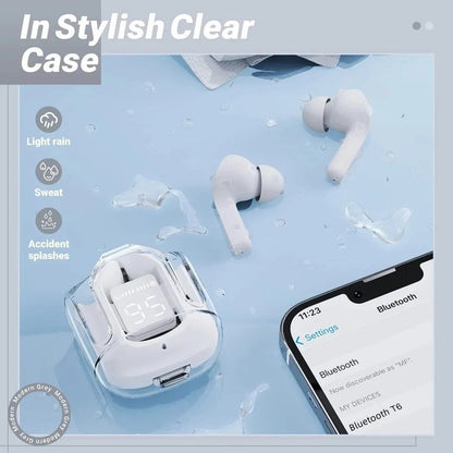 Royal Air31 Transparent Wireless Earbuds: Crystal Clear Bluetooth 5.3"