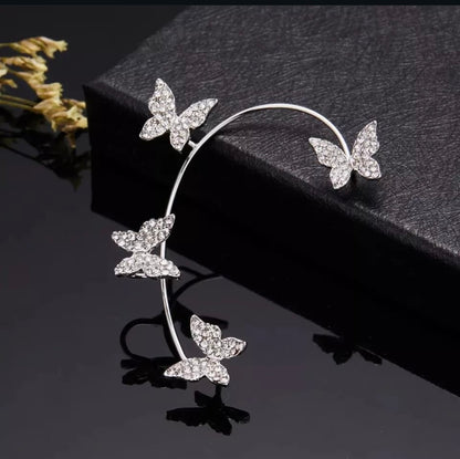 Crystal Butterfly Ear Cuff 2 Piece Set