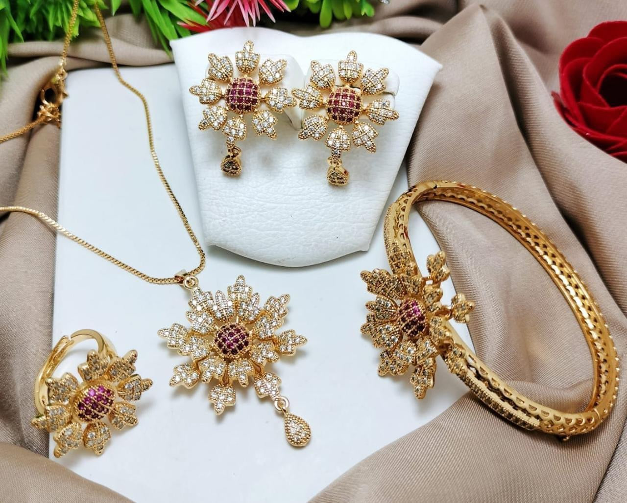 Elegant Floral Jewelry Set