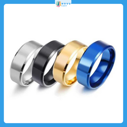 Elegant 8mm Stainless Steel Rings in 4 Colors