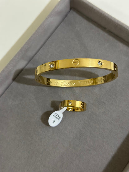 Cartier Diamond Bracelet & Ring Set With Free Delivery