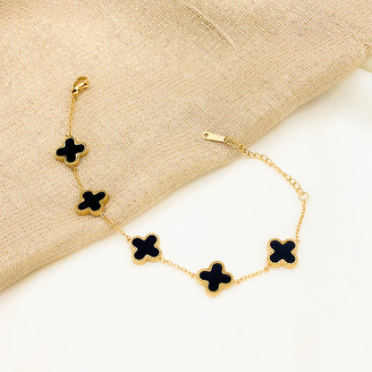 Four Leaf Clover Bracelet - Black