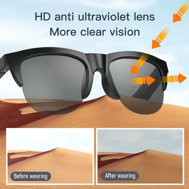 Bluetooth Sunglasses: Fashionable Anti-Blue Light Smart Glasses with Touch Control and Dual Speakers