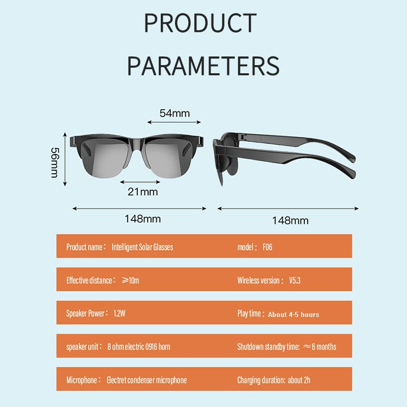 Bluetooth Sunglasses: Fashionable Anti-Blue Light Smart Glasses with Touch Control and Dual Speakers