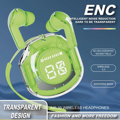 "Transparent ENC Bluetooth 5.3 Earbuds"