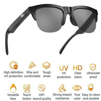 Bluetooth Sunglasses: Fashionable Anti-Blue Light Smart Glasses with Touch Control and Dual Speakers