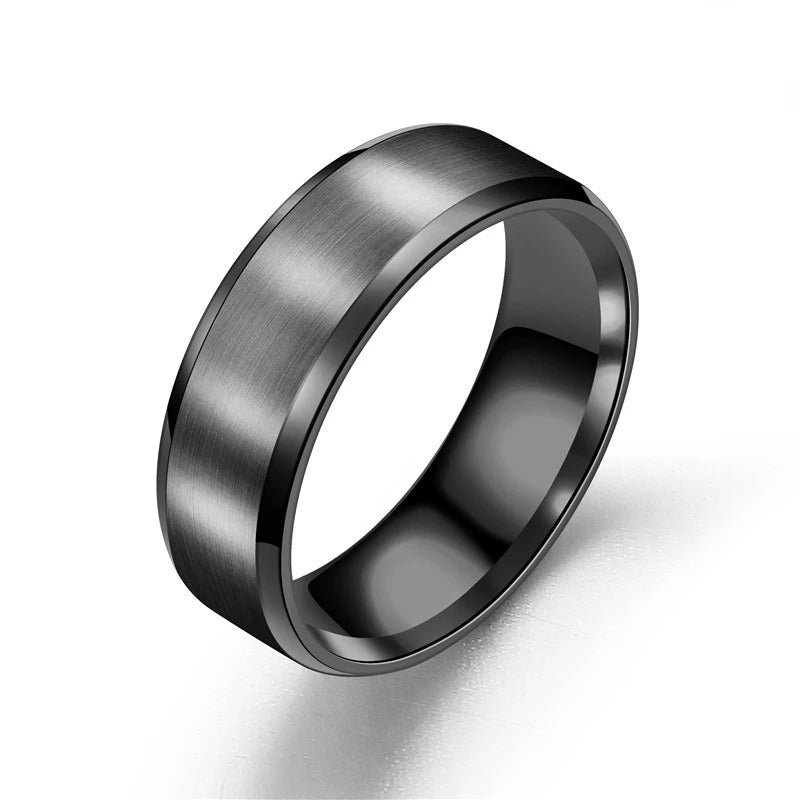 Elegant 8mm Stainless Steel Rings in 4 Colors