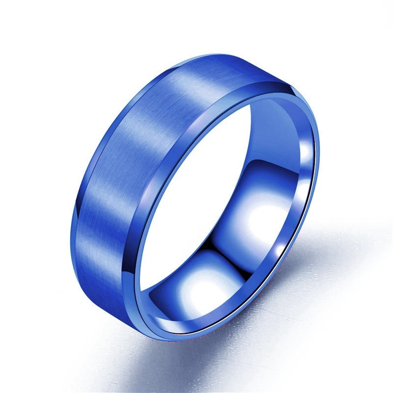 Elegant 8mm Stainless Steel Rings in 4 Colors