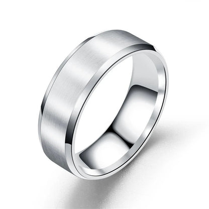 Elegant 8mm Stainless Steel Rings in 4 Colors